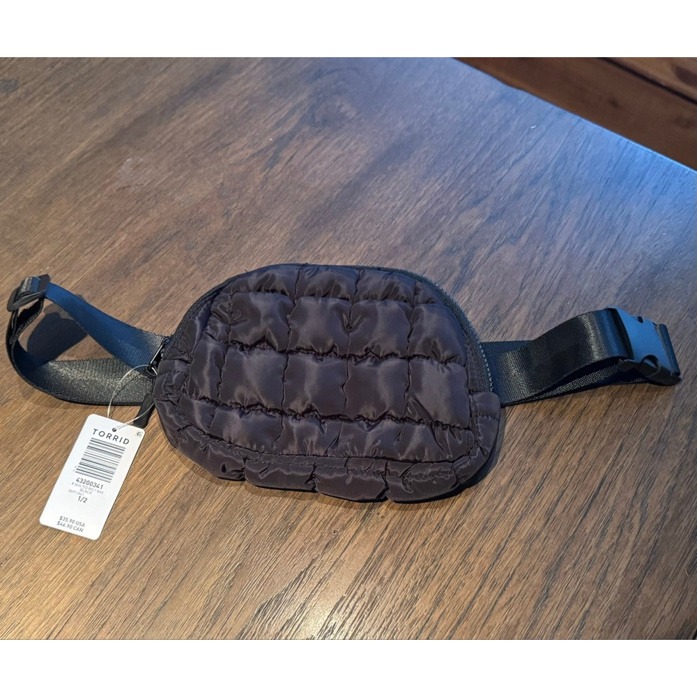 Torrid Quilted Belt Bag — Black (NWT)